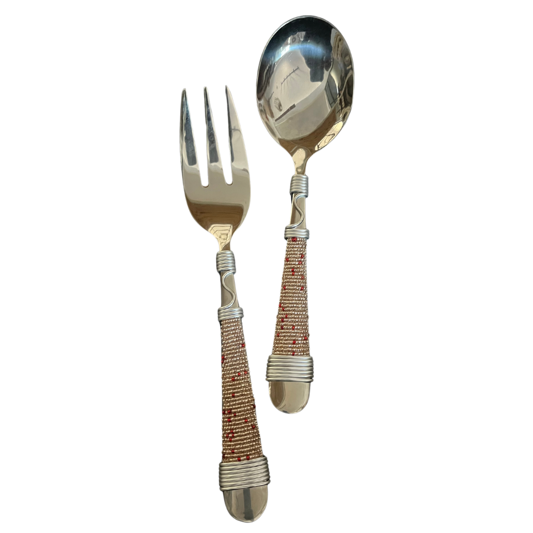 Beaded Salad Spoons