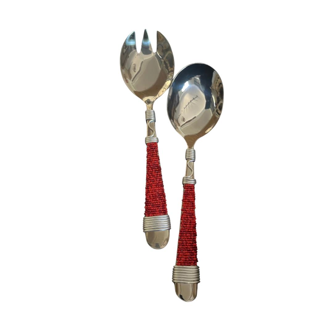 Beaded Salad Spoons