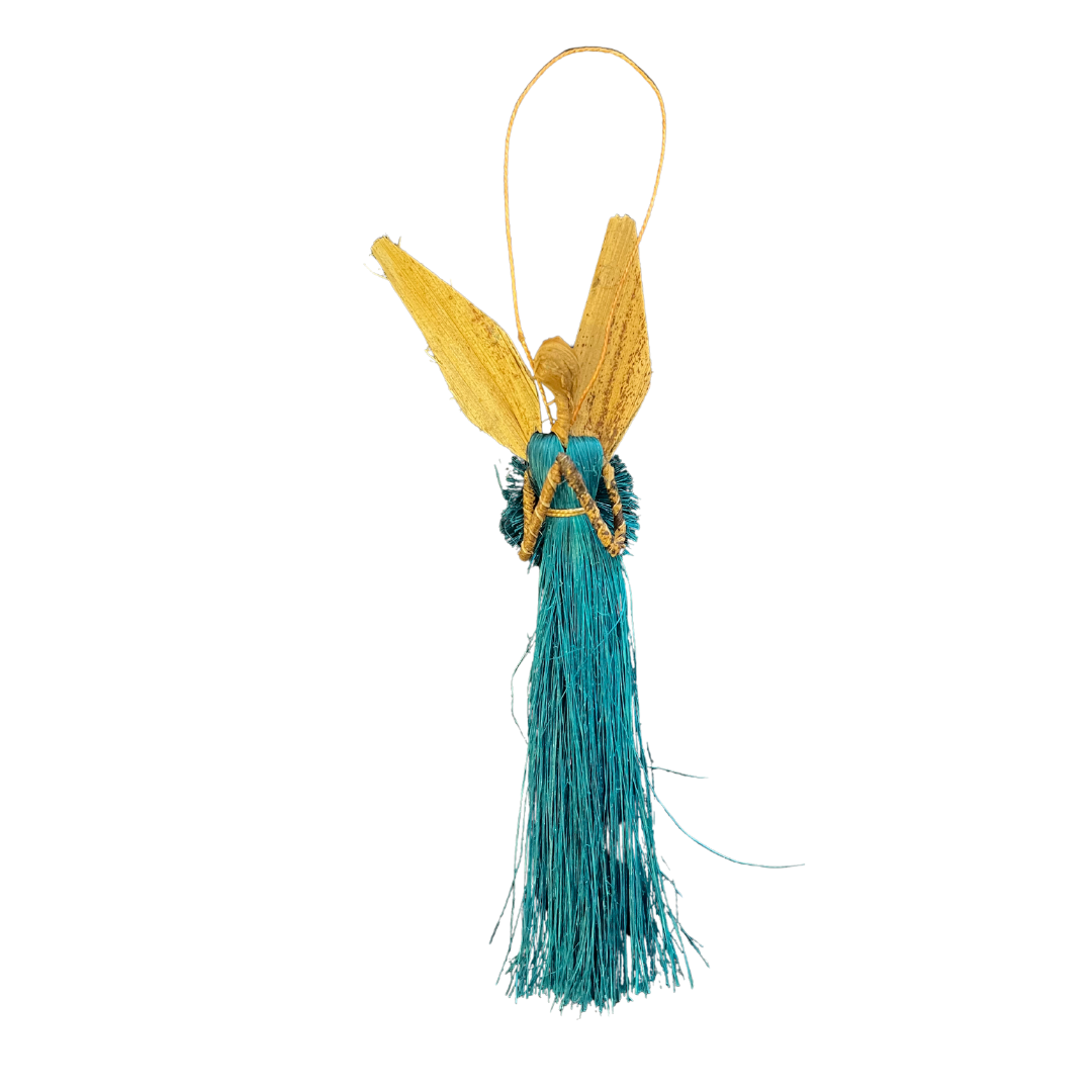 Raffia & Banana Fibre Handmade Angel Ornament (Long-skirted) (various colours available)