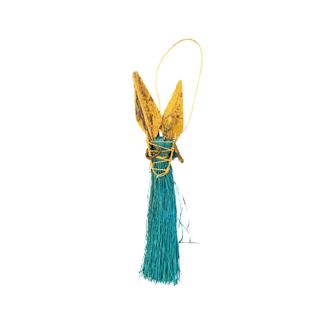 Raffia & Banana Fibre Handmade Angel Ornament (Long-skirted) (various colours available)