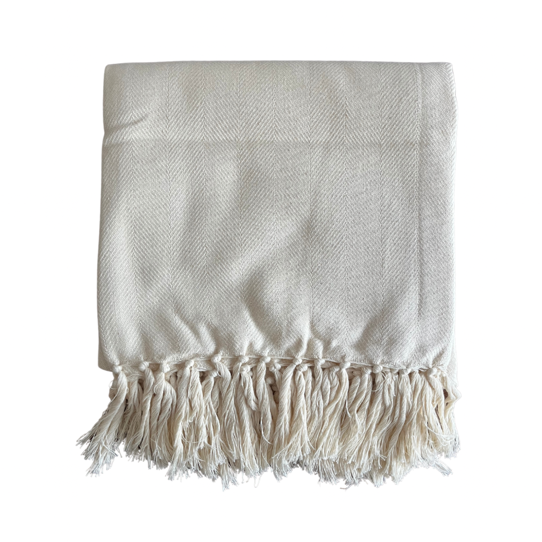 Herringbone Cotton Throw Blankets