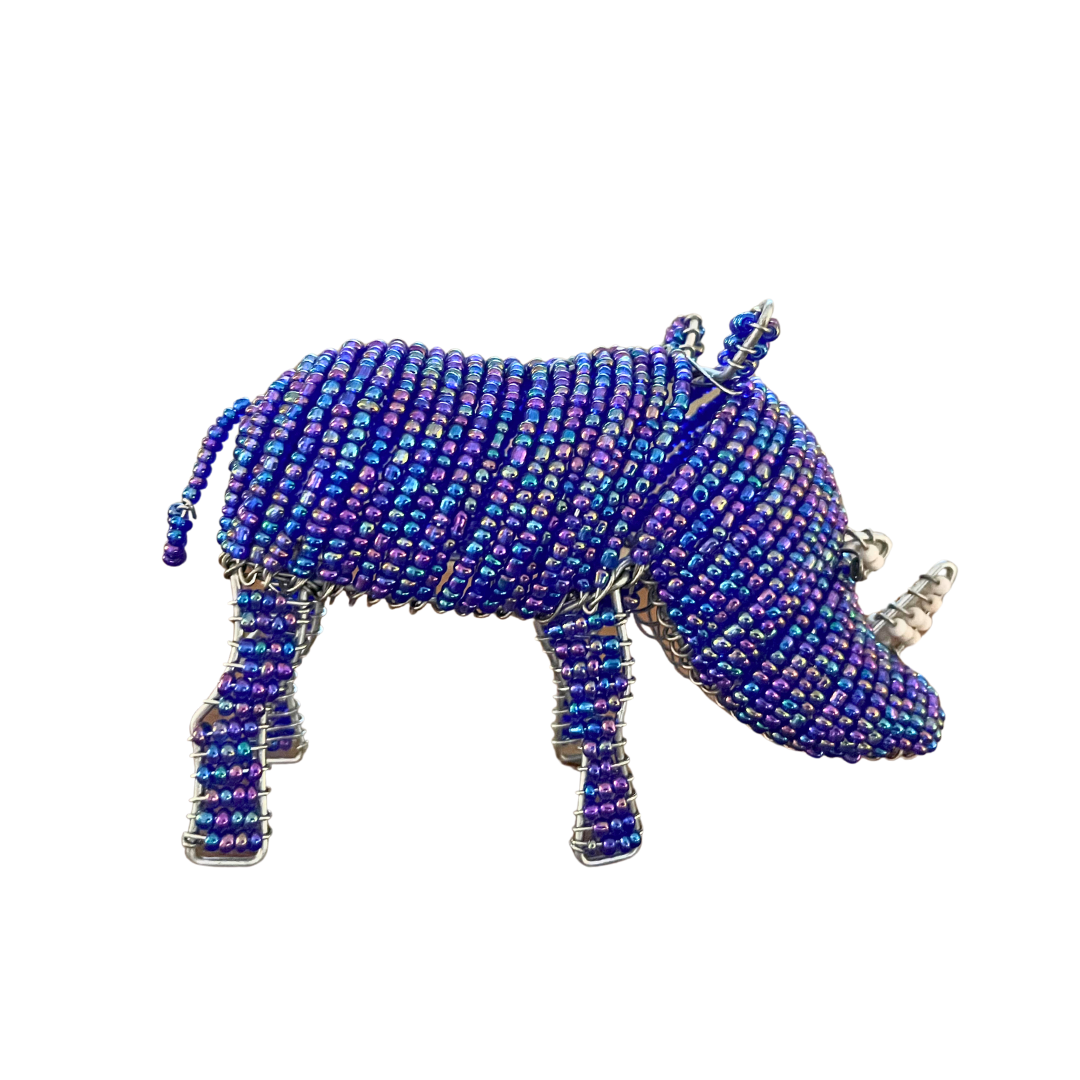 Hand-Beaded Rhinoceros