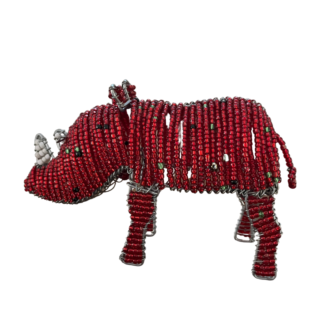 Hand-Beaded Rhinoceros