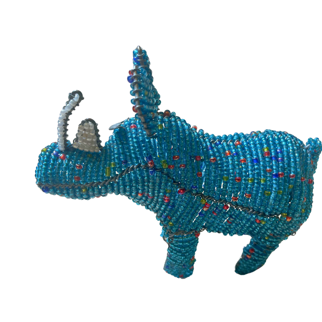 Hand-Beaded Rhinoceros