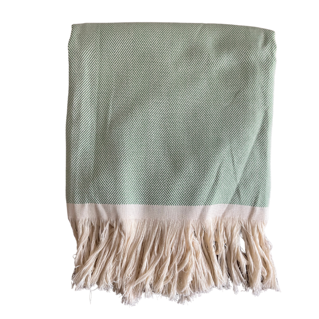 Herringbone Cotton Throw Blankets