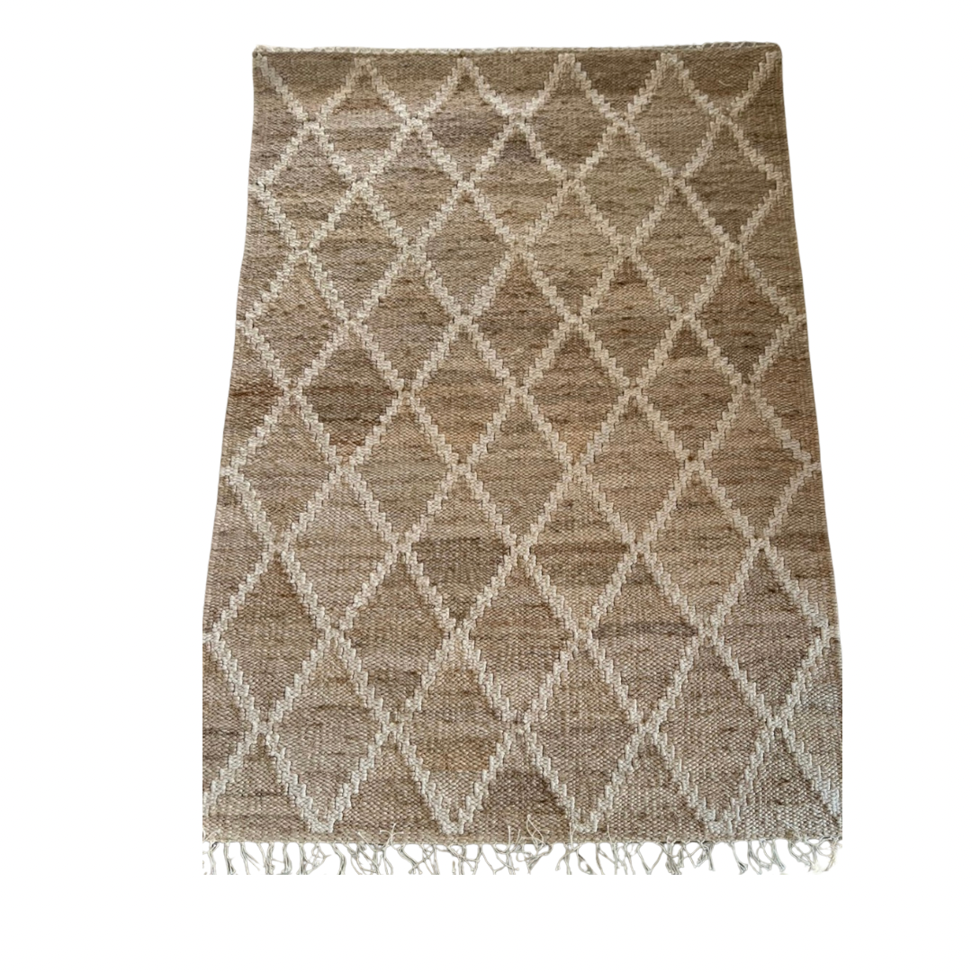 Cross Pattern Banana Fibre Rug