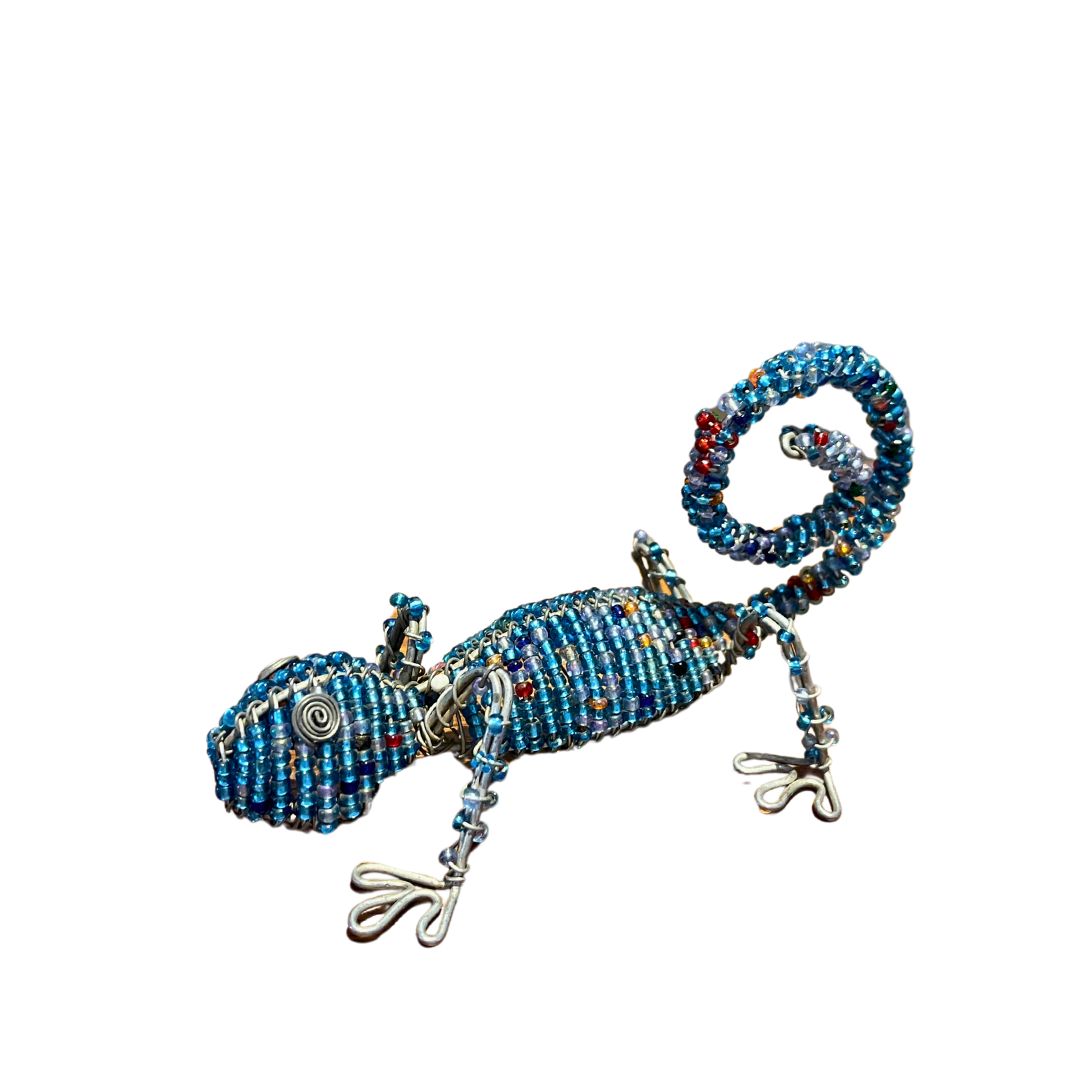 Hand-beaded Chameleon