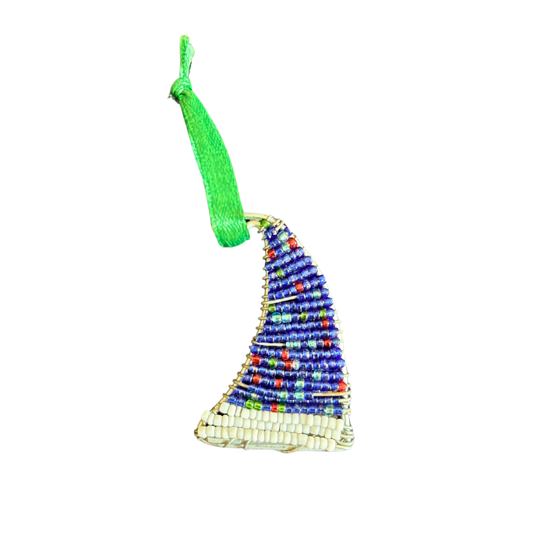 Hand-beaded Santa Hat Ornament