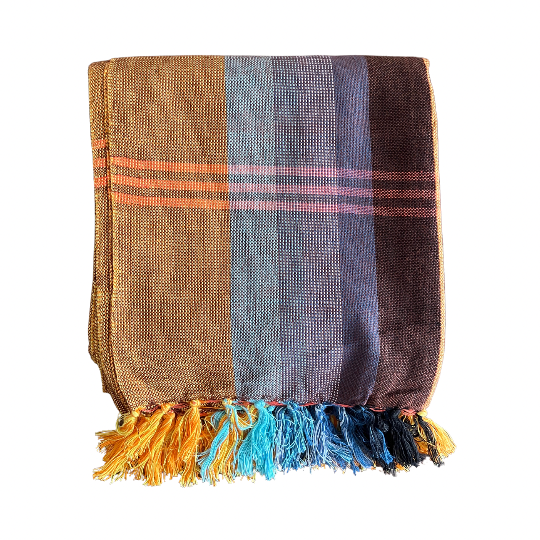 Multicoloured Cotton Throw Blankets