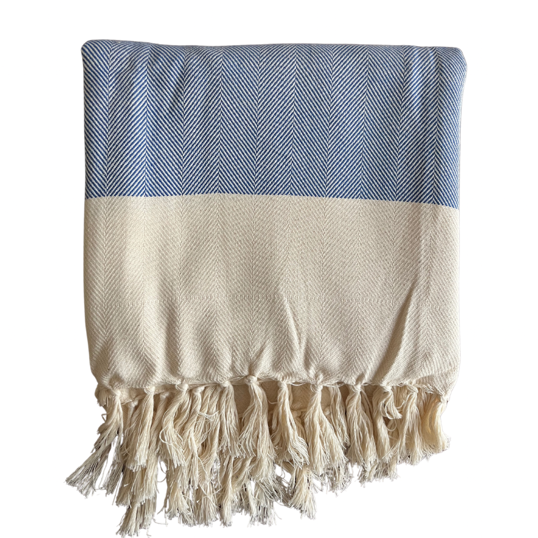 Herringbone Cotton Throw Blankets