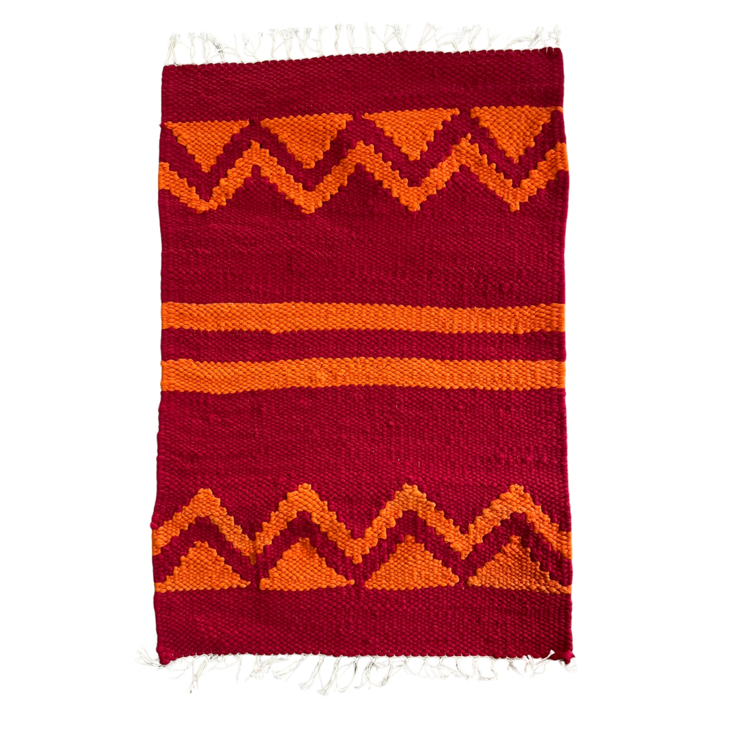 Red & Orange Cotton Rug (2x3 feet)