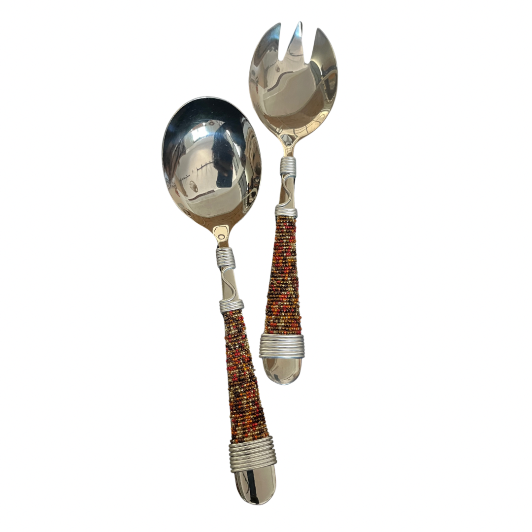Beaded Salad Spoons