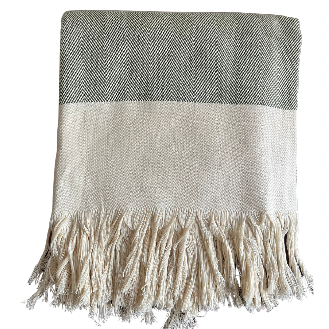 Herringbone Cotton Throw Blankets