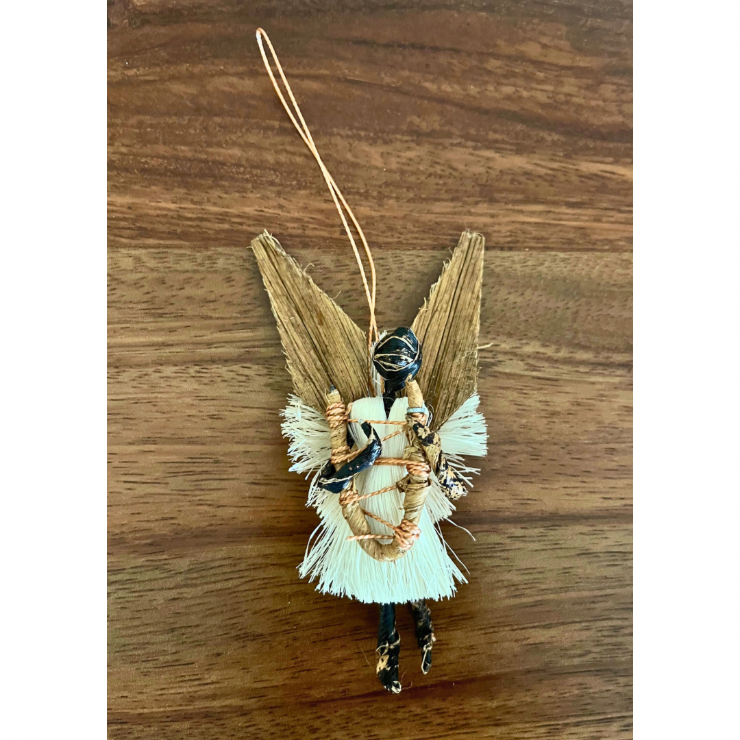 Raffia & Banana Fibre Handmade Angel Ornament