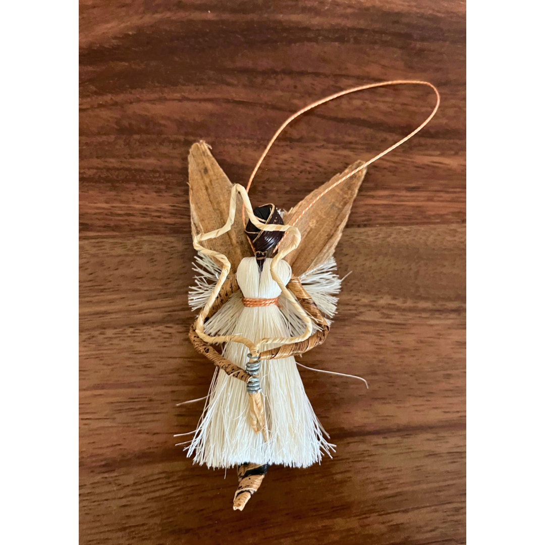 Raffia & Banana Fibre Handmade Angel Ornament