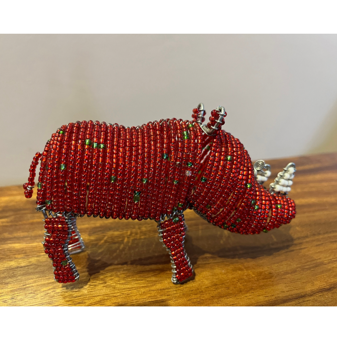 Hand-Beaded Rhinoceros