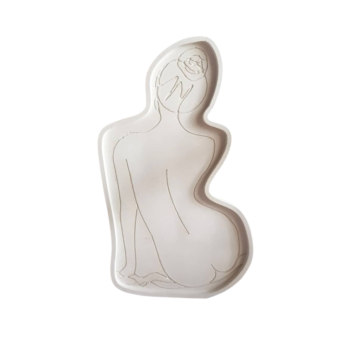 Decorative Line Art Tray - Lady Sitting