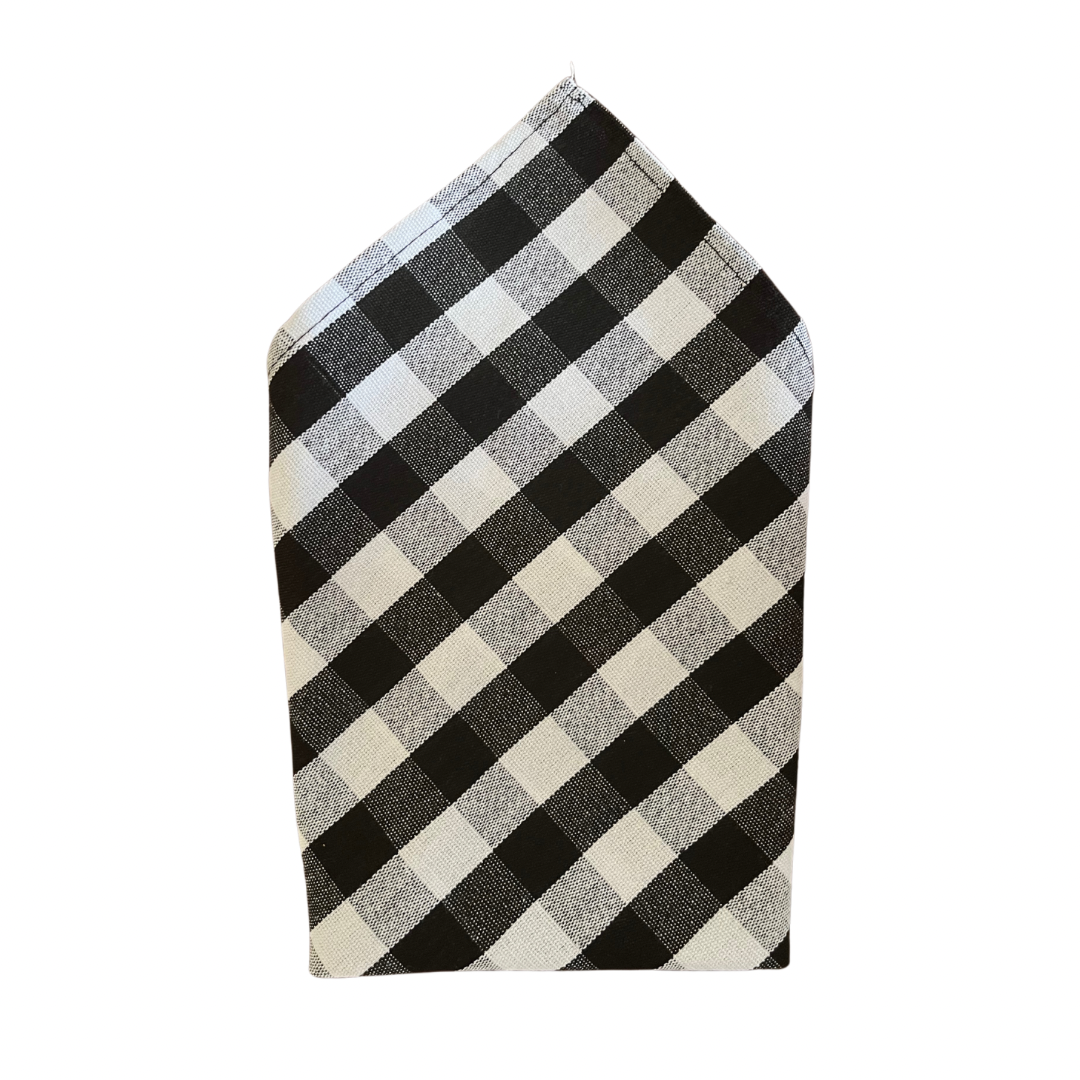 Black & White Ugandan Cotton Chequered Print Napkins