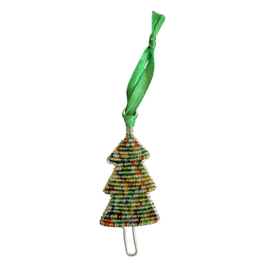 Hand-beaded tree tree ornament