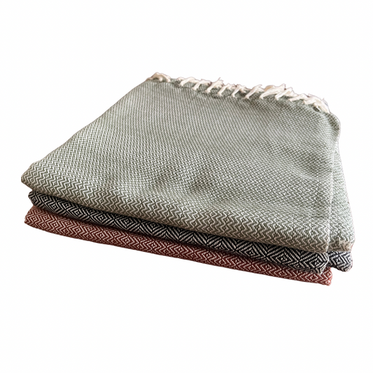 Diamond Twill Cotton Throw Blankets