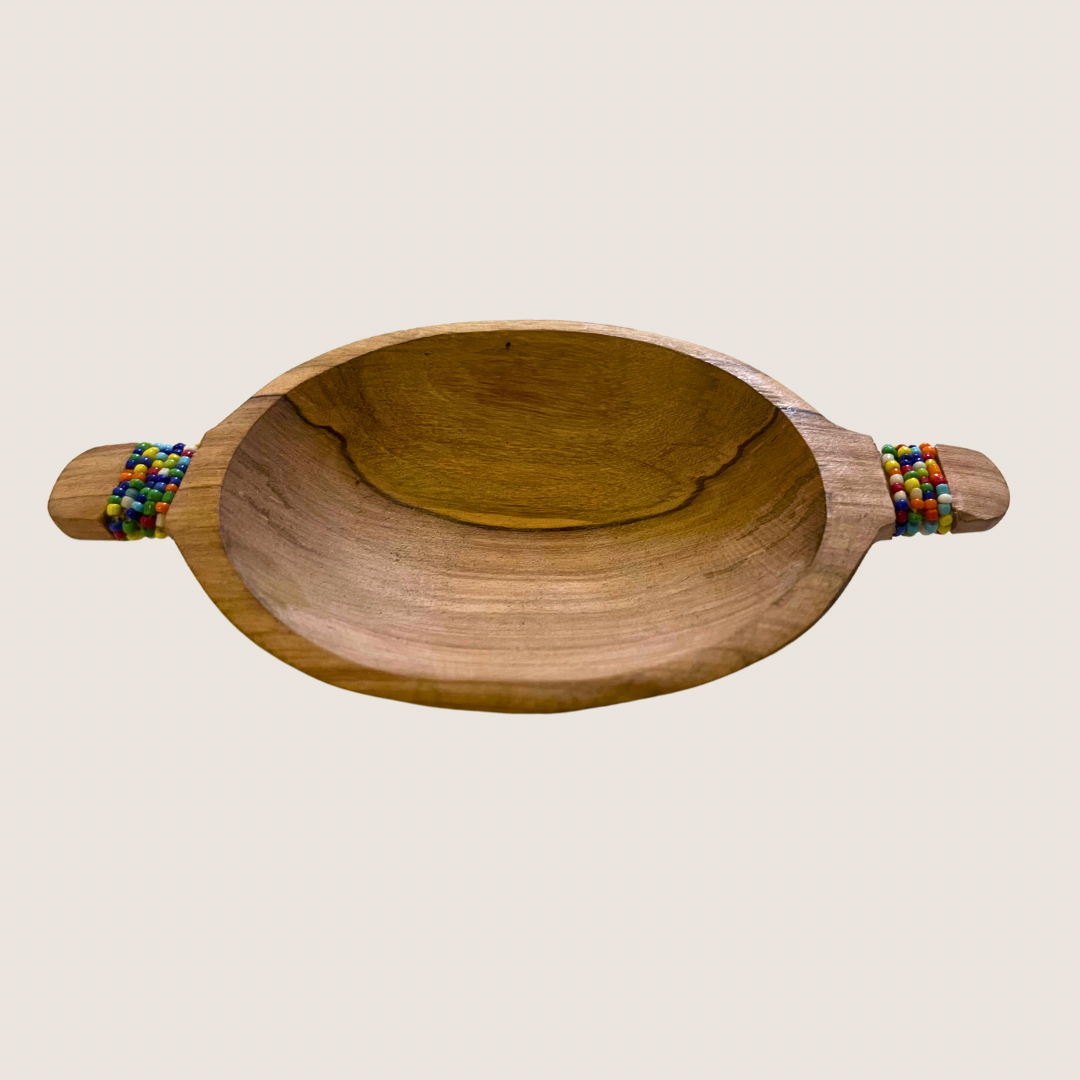 Decorative wooden bowls with bead detail