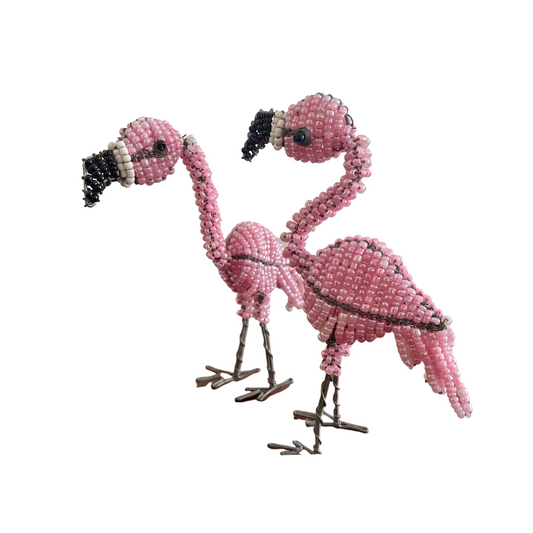 Hand-beaded Flamingo Ornament