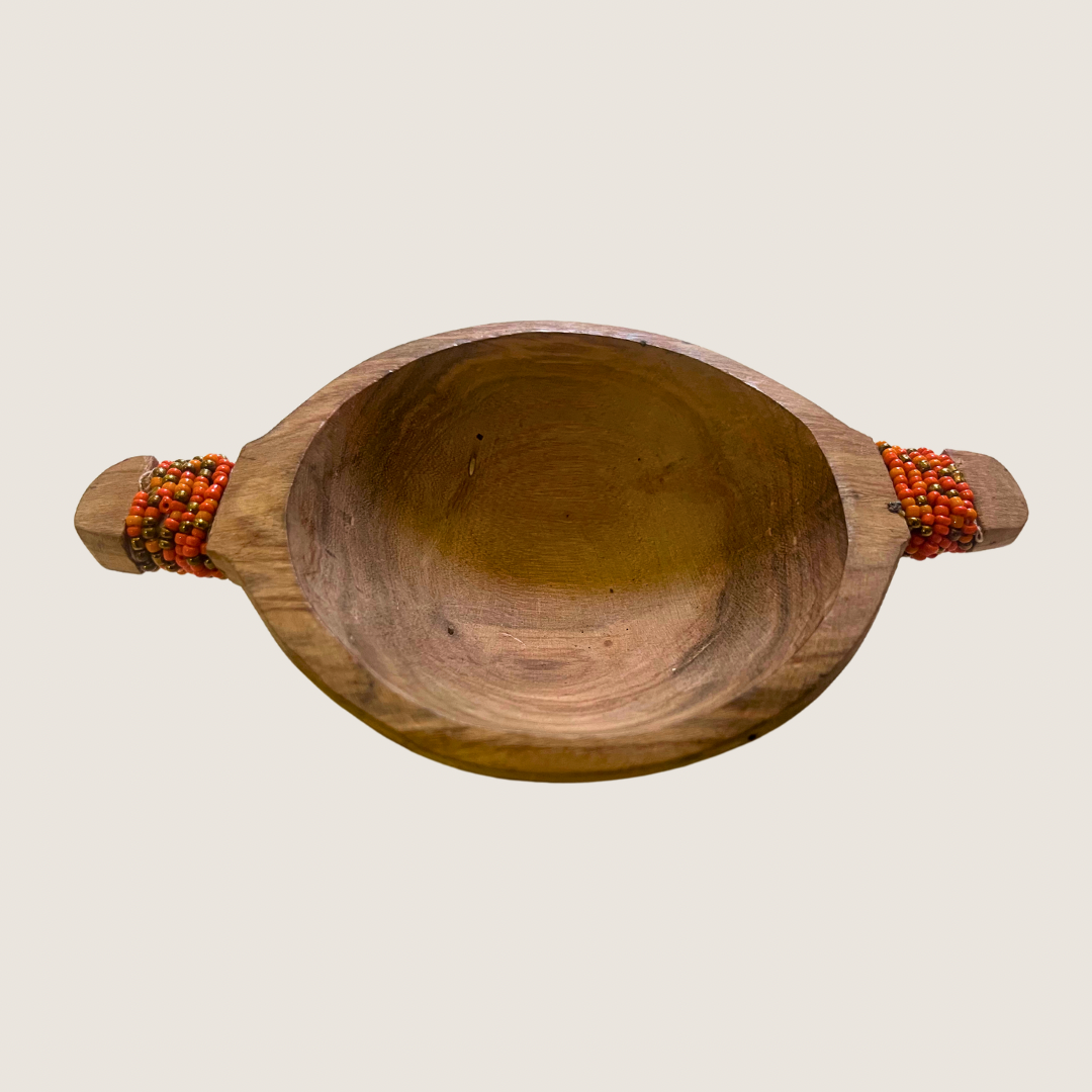 Decorative wooden bowls with bead detail