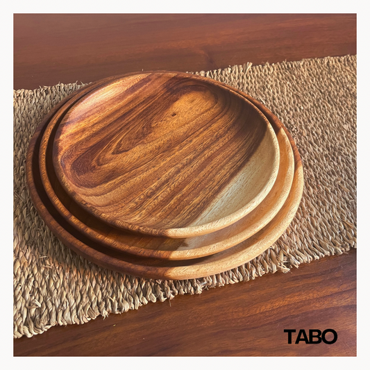 Round wooden tray/platter